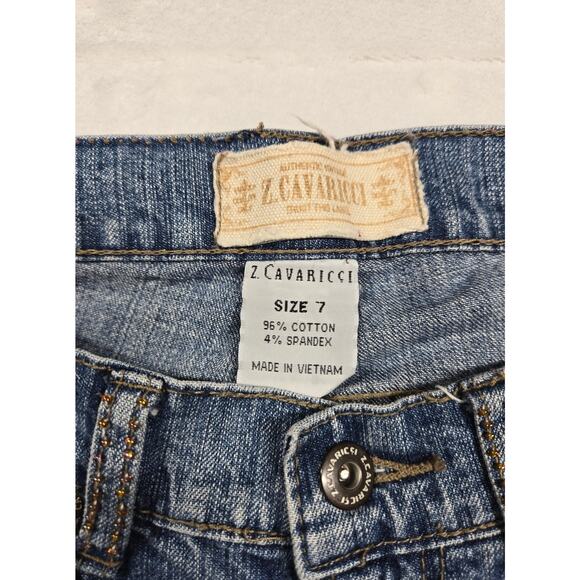 Z. Cavaricci Jeans Size 7 (28x32) Bootcut Embellished Beaded Floral Denim VTG - Picture 3 of 9